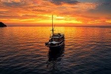 Mari Anchored Golden Sunset