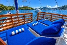 Sundeck Blue Sunloungers Harbour View