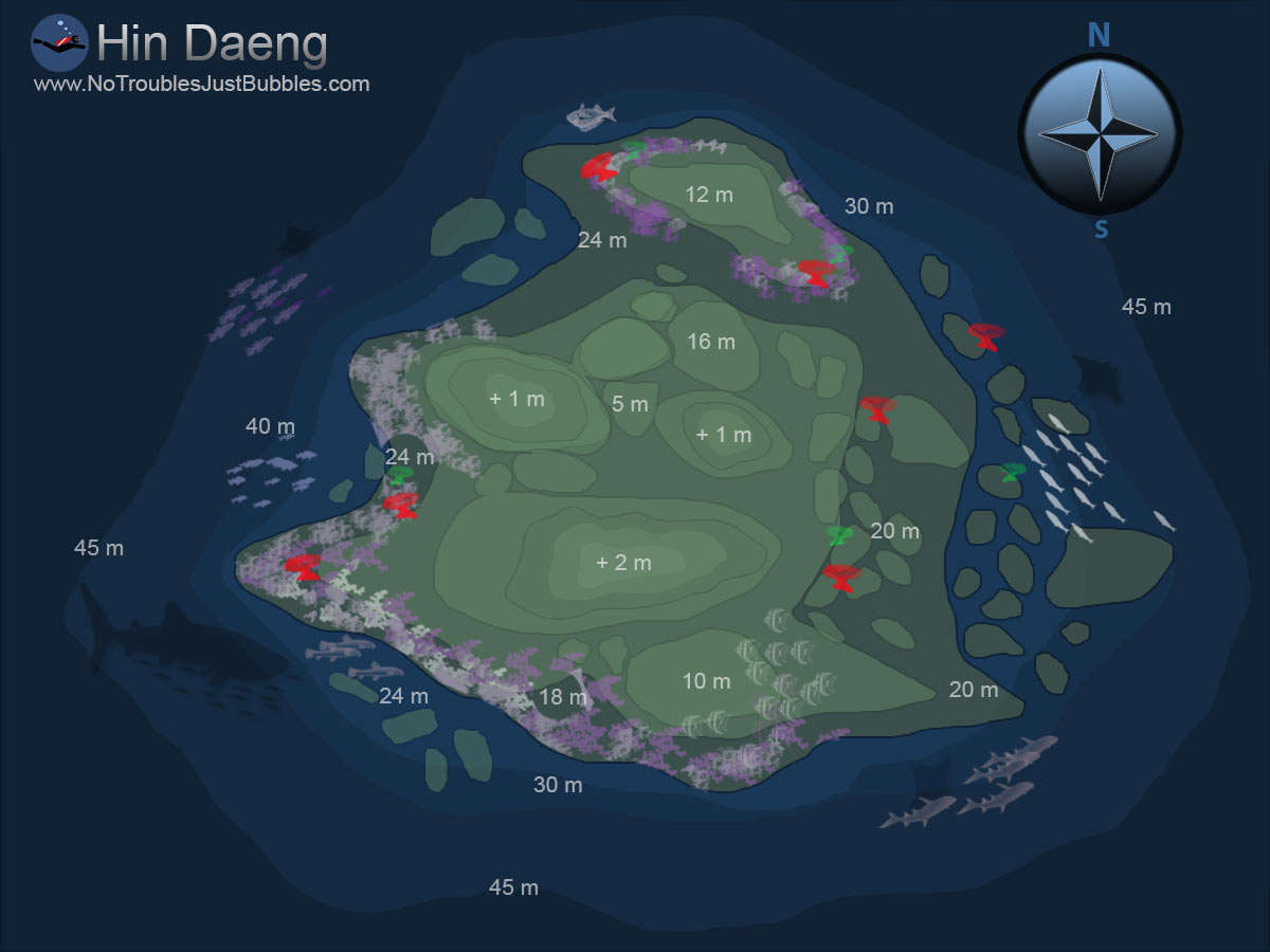 Hin Daeng dive map