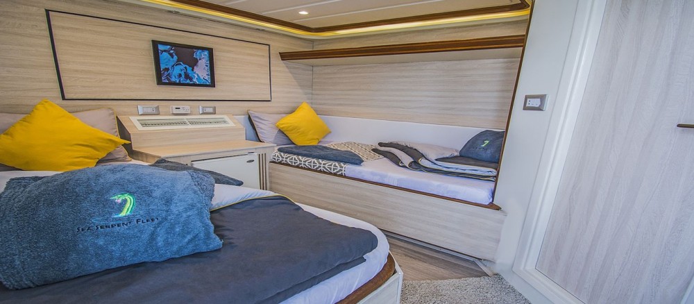 standard twin bed guest cabin